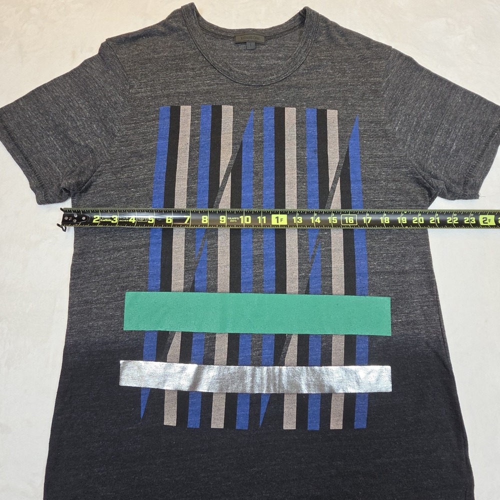 RICHARD CHAI Mens Large‎ Melange Gray Screen Print T-Shirt Art To Wear Ombre - Picture 7 of 9
